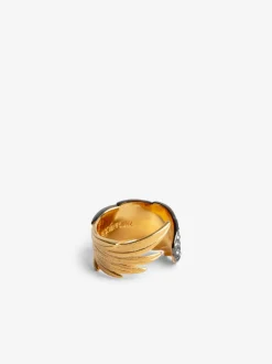 Cheap Zadig & Voltaire Rock Feather Ring Oldgold